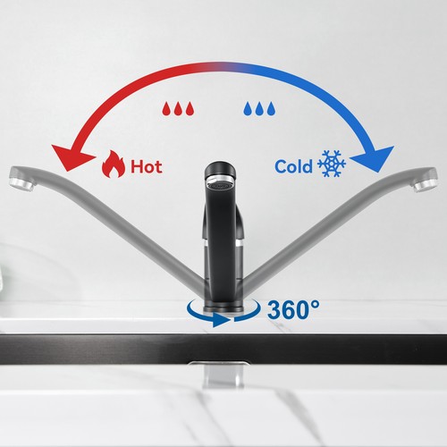 Küchenarmatur Wasserhahn Küche 360° Edelstahl Spültischarmatur Mischbatterie - Bild 5 von 25