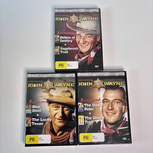 John Wayne DVD x3 Region Free PAL Brand New Sealed Free Tracked Postage