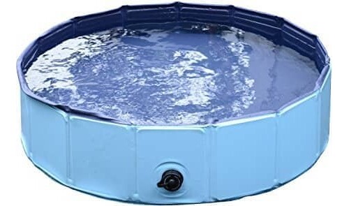 Piscina per Cani Pieghevole AllMyPets Ø80x20cm - Vasca PVC Blu Resistente