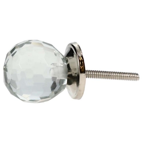 Elegantes perillas de cajón de vidrio de cristal tirones diseño redondo transparente conjunto de 2 envío rápido - Imagen 4 de 4