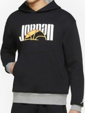Men  s Air Jordan Pullover Hoodie Sport DNA HBR Fleece Black / Gray Size XL NEW
