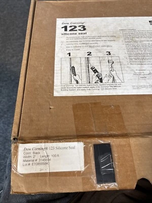 GENUINE DOWSIL 123 SILICONE SEAL, Black, 2" X 1 FT- Order Custom Lengths