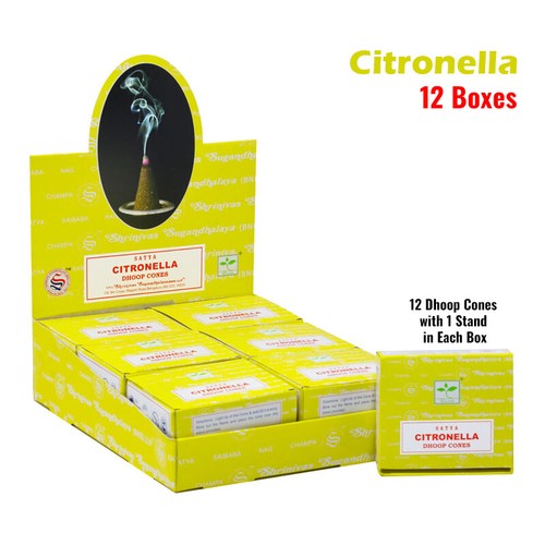 12-Pack SATYA Incense Cones Dhoop Cone Sandalwood White Sage Dragon's Blood - Picture 11 of 17