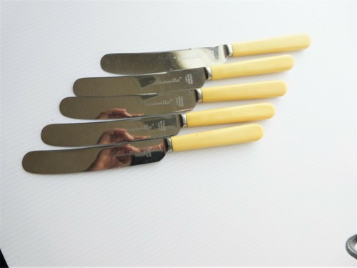 Sheffield England Faux Bone Vintage Knives Set of 5 with mark on blade ''TAUNVIL - Picture 9 of 9