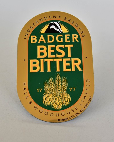 Hall & Woodhouse Badger Best Bitter Beer Tap Badge/ Pump Clip