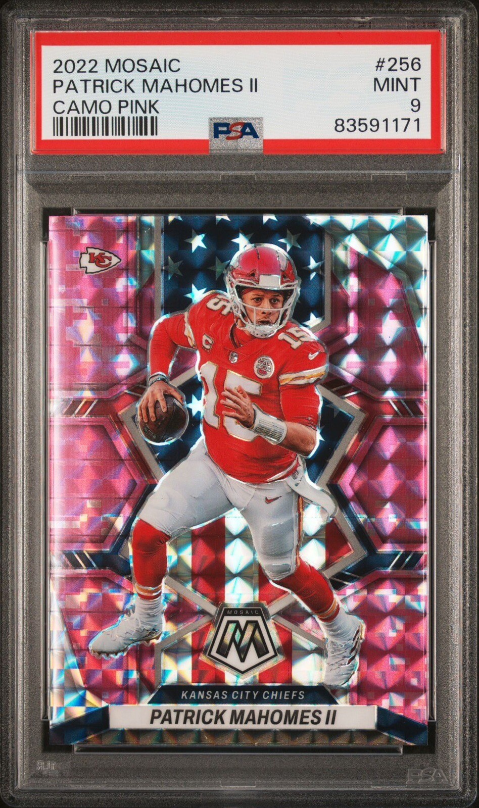 Patrick Mahomes II 2022 Mosaic #256 National Pride Pink Camo PSA 9 KC Chiefs