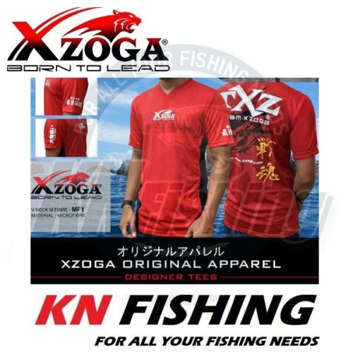 XZOGA ORIGINAL TXZ V-NECK T-Shirt Black/Red Sizes M-XXL - Picture 2 of 3