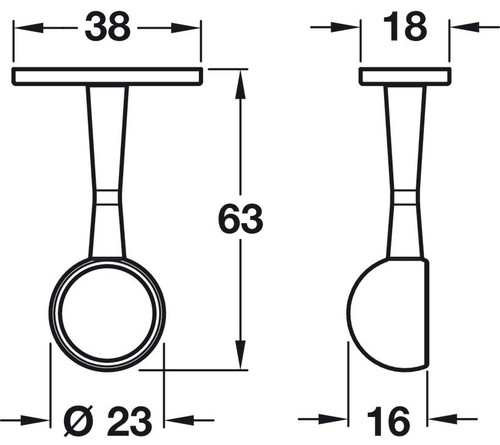 Accesorios para Hafele Blanco Acero Colgante Redondo 19mm Armario Riel Colgante Riel - Imagen 7 de 22