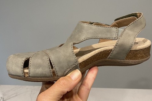 Earth Origins Sandals Women 6.5 Bosk Birdine Casual Slingback Green Leather - Picture 6 of 8