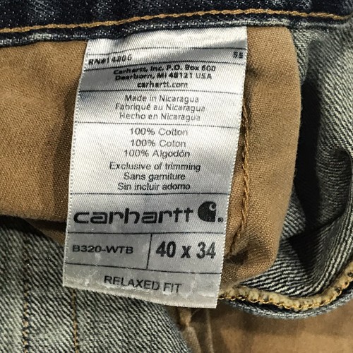 Carhartt Jeans Men's 40 x 34 Relaxed Straight Leg Blue Denim - Picture 8 of 12