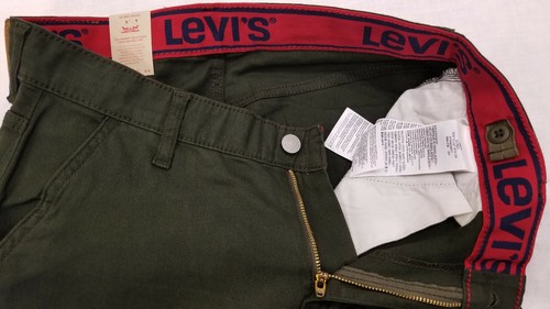 Levi's 502 Regular Taper Boys Chino Pants 20REG 30X32 Dark Green Adjusted Waist  - Picture 4 of 6