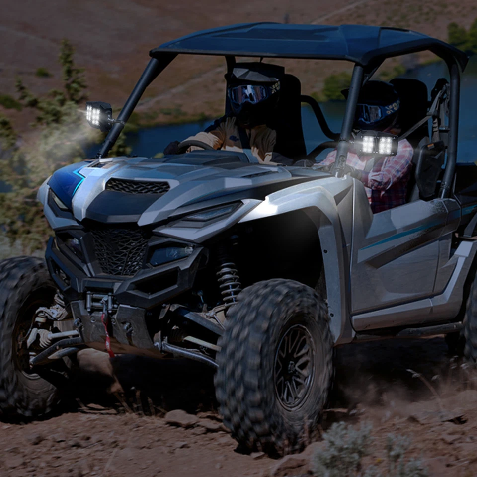 Espejos retrovisores laterales UTV de 2 piezas con luz para Polaris RZR 900 XP 1000 CAN-AM X3 Foto 2 de 4