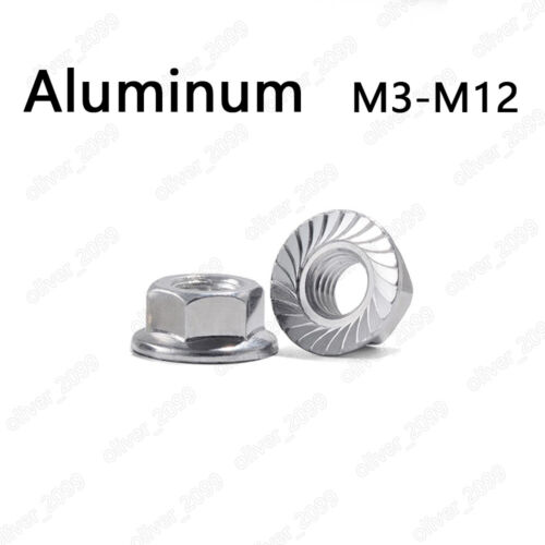 Aluminum 6061 Hexagon Nuts With Flange M5 M6 M8 M10 - Picture 2 of 5