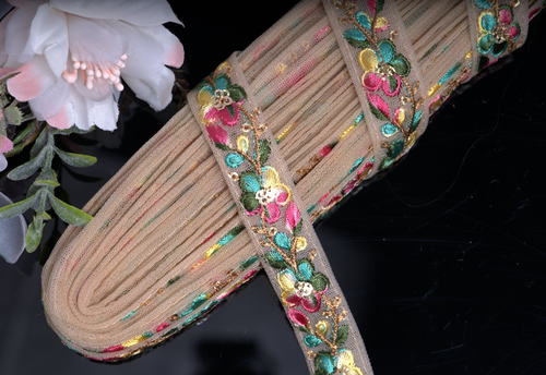 FCL 2 cm Wide 2 Yards Fine Embroidered Lace Trim Craft Sew on Ribbon Decorative - Picture 21 of 29