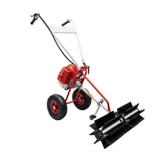 Walk Behind Power Sweeper Broom 43cc 1.7HP Gas Engine Sweeper Lawn Gravel Turf