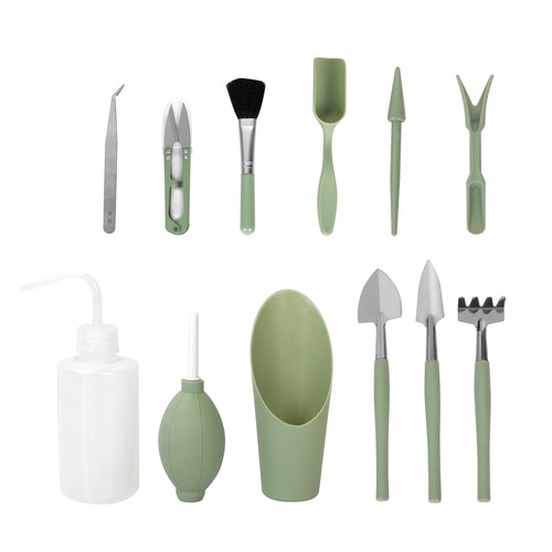 Expert Gardener Indoor Stainless Steel Gardening Tool Set, 14 Pieces, Misty Mint - Picture 4 of 24
