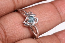 0.50cts Blue Raw Diamond Ring, Rough Uncut Blue Diamond Ring sterling silver 925