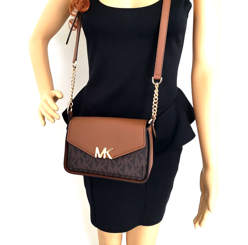 Michael Kors Sylvia Small Flap Shoulder Crossbody Purse Luggage Brown NEW🎀NWT🎁 - Picture 2 of 15