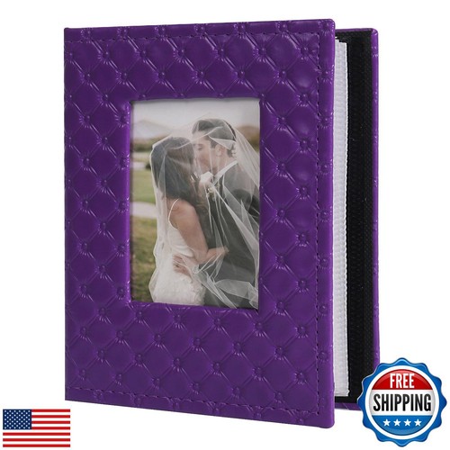 RECUTMS Photo Album 4x6 100 Pockets Photos, Button Grain PU Leather Photo Boo