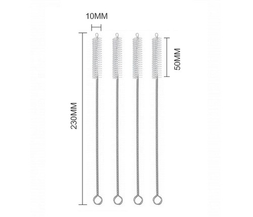 5 Edelstahl Nylon Stroh Reinigungsbürsten Bürste Reiniger für Milchflasche - Bild 3 von 5