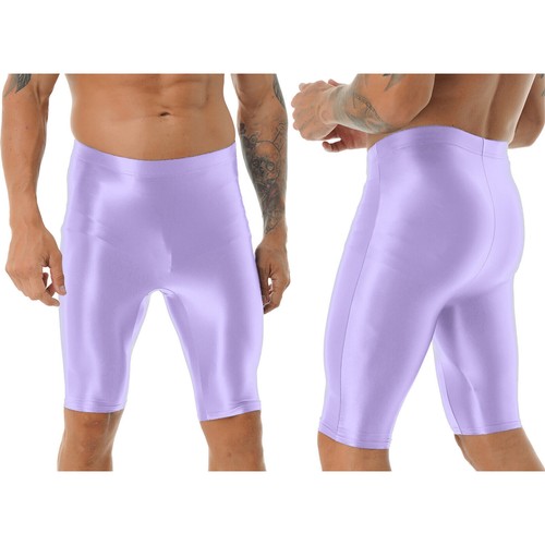 Pantaloncini corti uomo a compressione lucidi fondo stretto leggings fondo allenamento - Foto 36 di 121