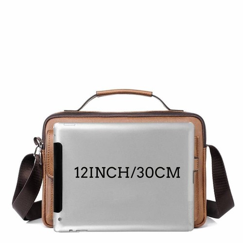 Tasche Umhängetasche PU-Leder Herren Tasche Business Reise Arbeit Braun - Bild 3 von 7