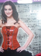 Women Halloween Corset Waist Lace Up One Size Red and Black