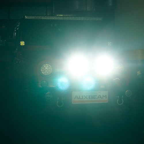 AUXBEAM Pair 230W 7" LED Work Light 6900K Offroad Spot Driving Light Custom Len - Picture 3 of 12