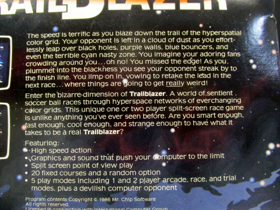 TRAILBLAZER, Commodore 64 / 128 & Atari 800, XL, XE, 5.25" Disk, Mindscape 1986 - Image 2 of 4