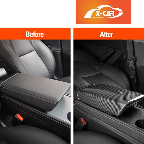 Armrest Pad Rear Air Condition Vent Cover for Model 3 Model Y Carbon Fiber Style - Bild 14 von 20