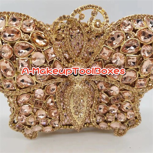 Crystal Butterfly Shape Party Evening Wedding Bridal Clutch Bag Minaudiere C200 - Picture 7 of 23