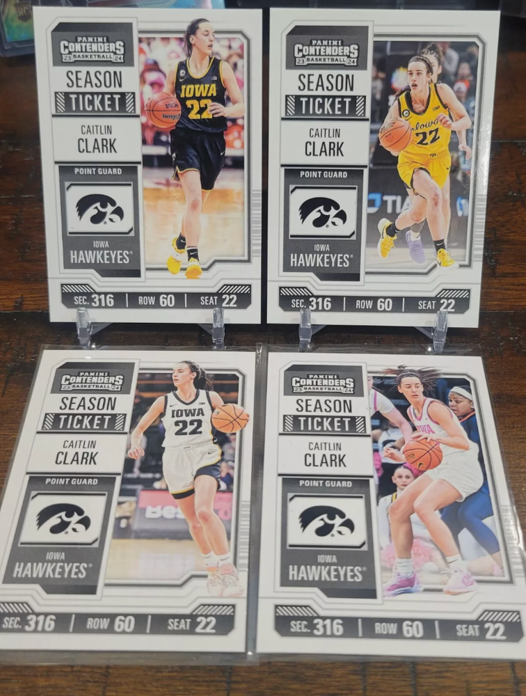 2024 Panini Caitlin Clark Season Ticket Complete Set CC1-CC4 Basketball Cards