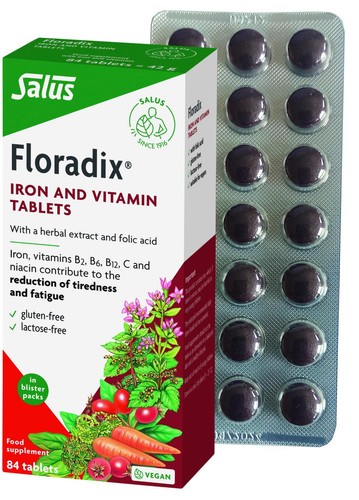 Floradix Iron & Vitamin With a Herbal Extract Folic Acid Supplement - 84 Tablets - Picture 2 of 3
