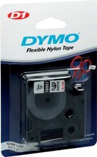 Schriftband schwarz auf weiß 12mm/ 5,5mm Dymo D1-Polyesterband