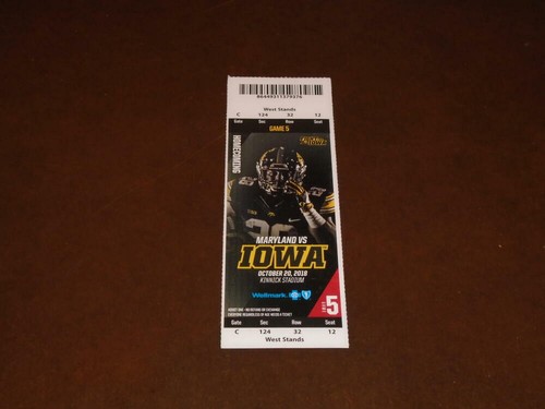2018 MARYLAND AT IOWA HAWKEYES COLLEGE FOOTBALL VOLLES TICKET FAST NEUWERTIG - Bild 1 von 2
