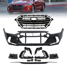 For Hyundai Elantra Sedan 2017 2018 Front Bumper Cover Wgrille Wled Foglight