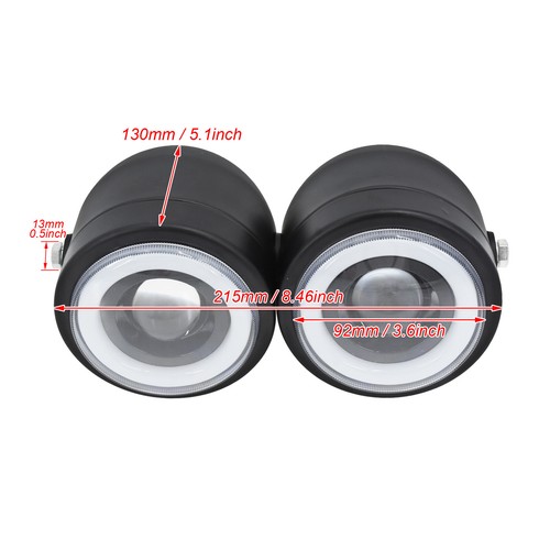 Black Universal Motorcycle Twin Hi/Lo Headlight Dual Lamp For Street Fighter - Picture 4 of 13