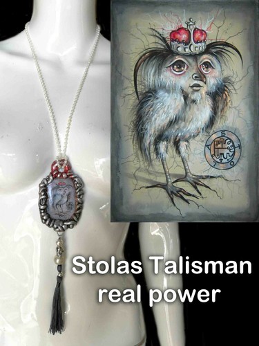 talismano collana pendente ciondolo gufo stolas uccelli gioiello gotico strega - Picture 11 of 24