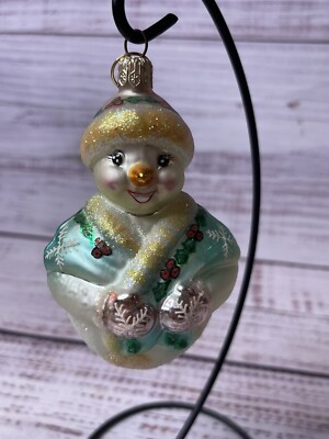 CHRISTOPHER RADKO 1998 JOLLY WRAP JUNIOR SNOWMAN CHRISTMAS ORNAMENT 4 