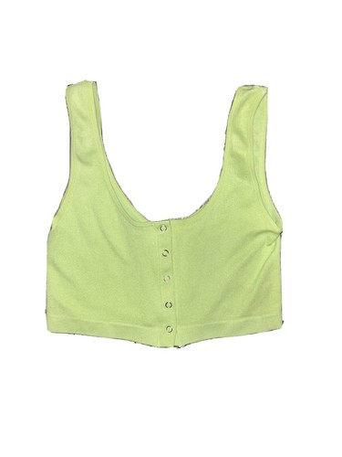 Streetwear Society Girls Tank Top crop top Summer Sleeveless Lime Green Large - Picture 1 of 6