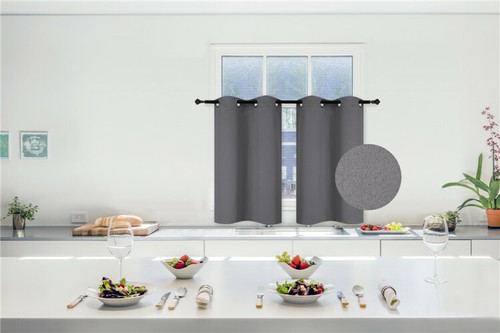 1 SET INSULATE THERMAL SHORT PANELS WINDOW CURTAIN BLACKOUT 100% PRIVACY 35" L - Picture 14 of 79