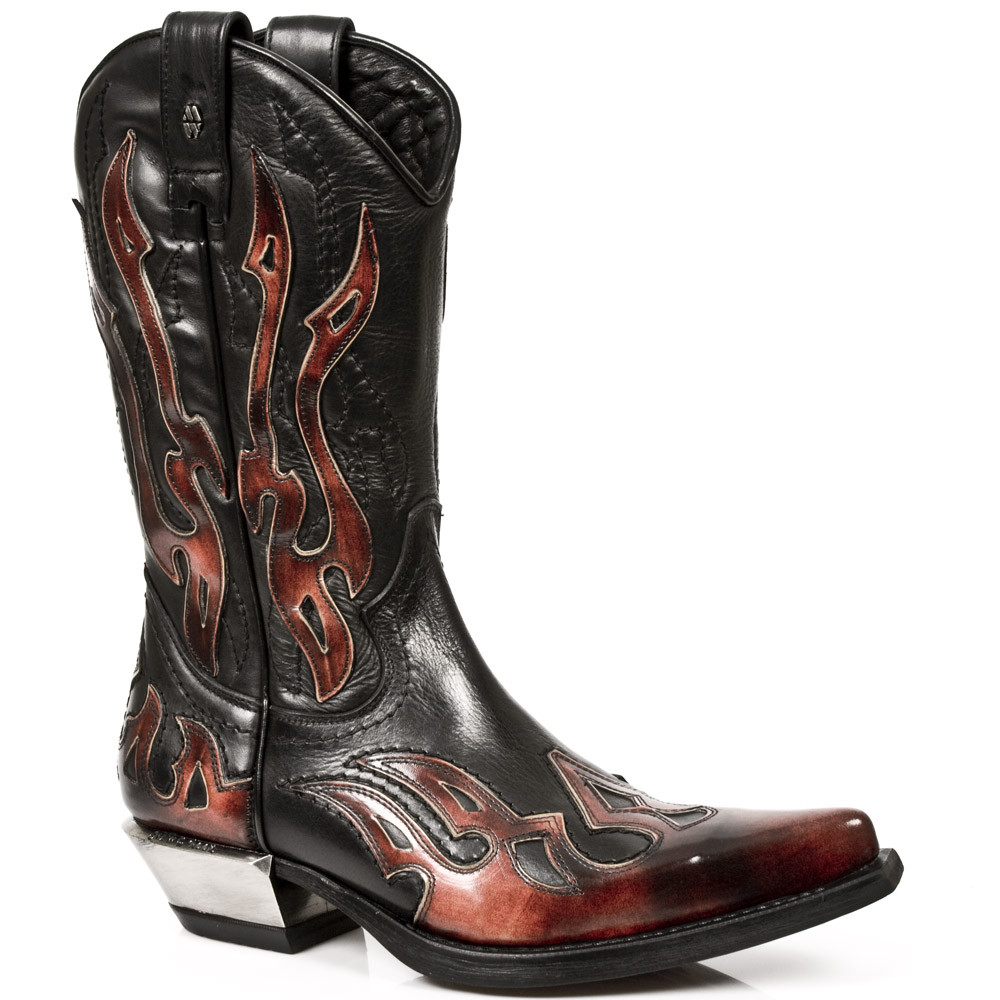 NEW Rock M.7921-S2 Uomo-Nero Stivali Da Cowboy Da Uomo-Nero M.7921-S2 Rosso Fiamme 7e766c NEW Rock M.7921-S2 Uomo-Nero Stivali Da Cowboy Da Uomo-Nero M.7921-S2 Rosso Fiamme 7e766c