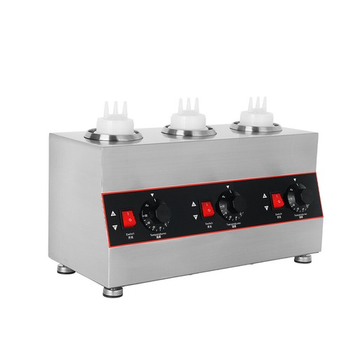 3 Bottles Electric Sauce Warmer Dispenser Caramel Chocolate Melting Machine - Picture 9 of 12