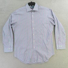 Ralph Lauren Shirt Mens Large 16 Purple Green Long Sleeve Button Up Classic