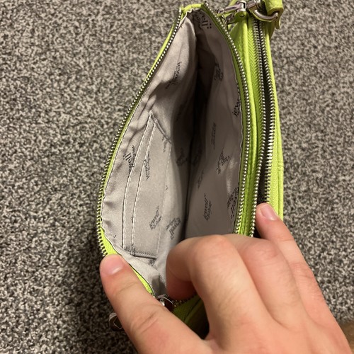 THIRTY-ONE Jewell Street Style Purse Lime Green Citrus Pebble Crossbody Clutch - Picture 4 of 6