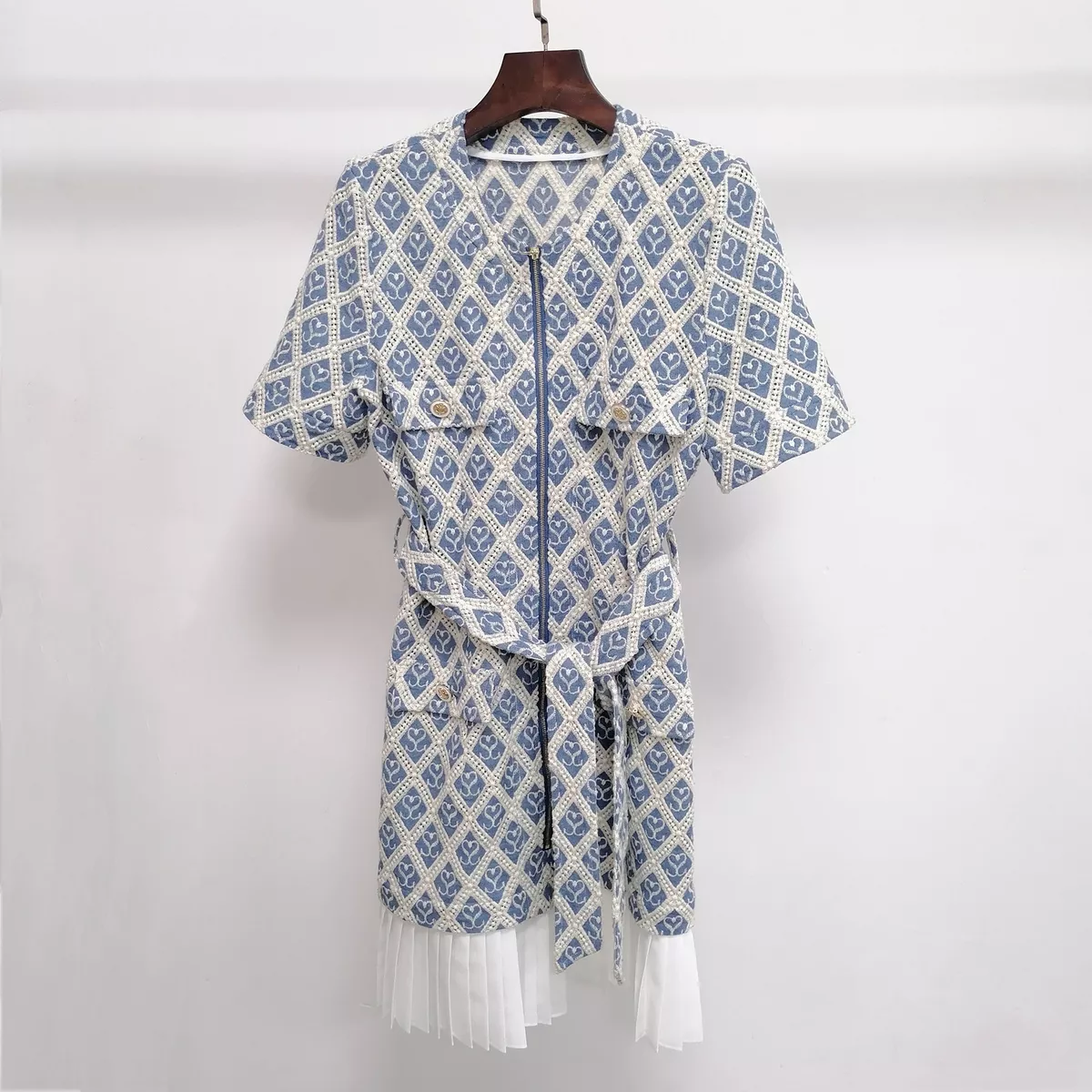 Sandro lace up waist zipper dress eBay