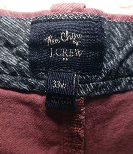 J. Pantaloncini chino Crew Flex rosa malva 8" elasticizzati con cuciture interne casual da uomo taglia 33 - Foto 5 di 6