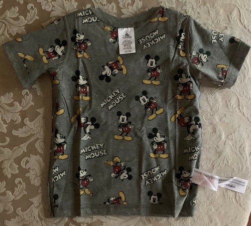 Disney Store Mickey Mouse Reversible T-Shirt for Kids -XXS 2/3 Gray New W/Tag - Picture 9 of 9