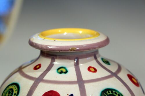 Emilio Polci Italian Pottery Flower Snail Grid Figure Raymor Vintage Vase - Picture 9 of 12