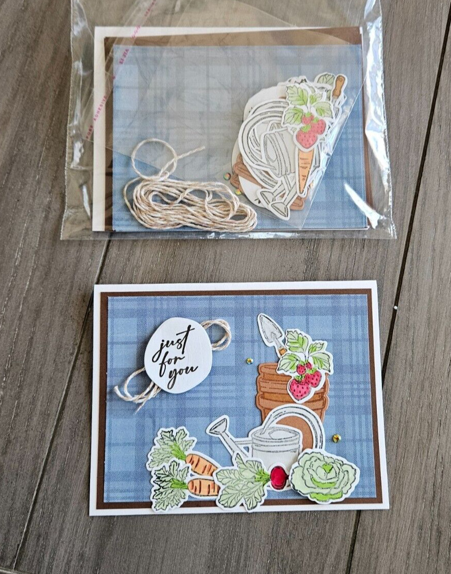 STAMPIN UP CARD KIT -GARDEN JUST FOR YOU Makes 4 - Set #25.238